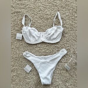 Monday Swimwear Clovelly Ribbed White Bikini Set